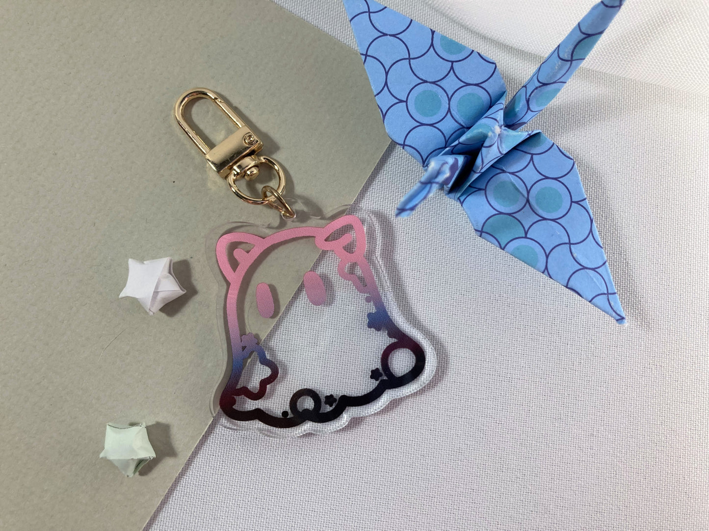 Kitty Ghost Friend Acrylic Charm