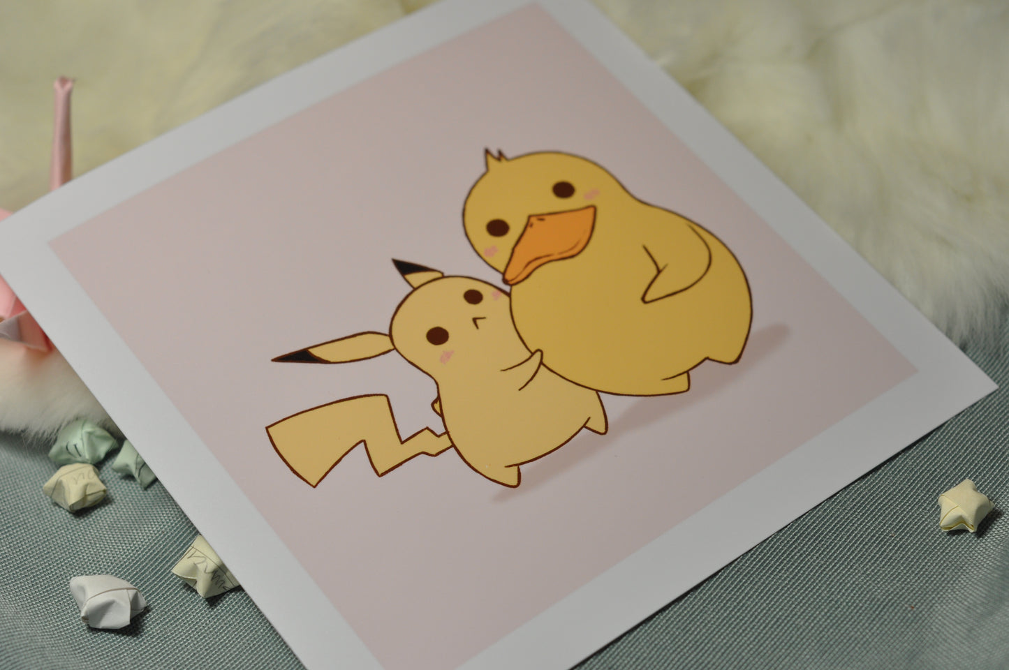 Pikachu and Psyduck print