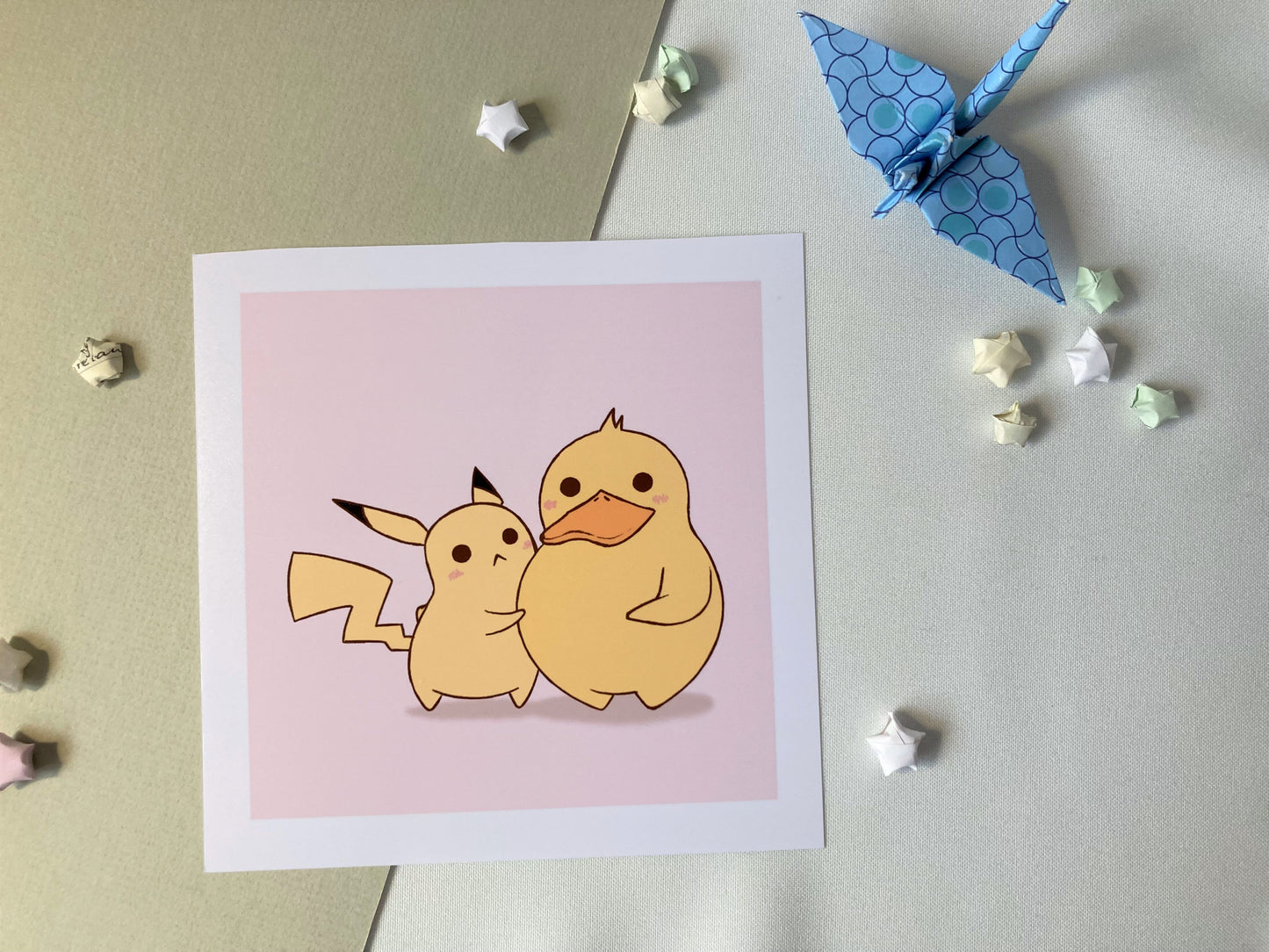 Pikachu and Psyduck print